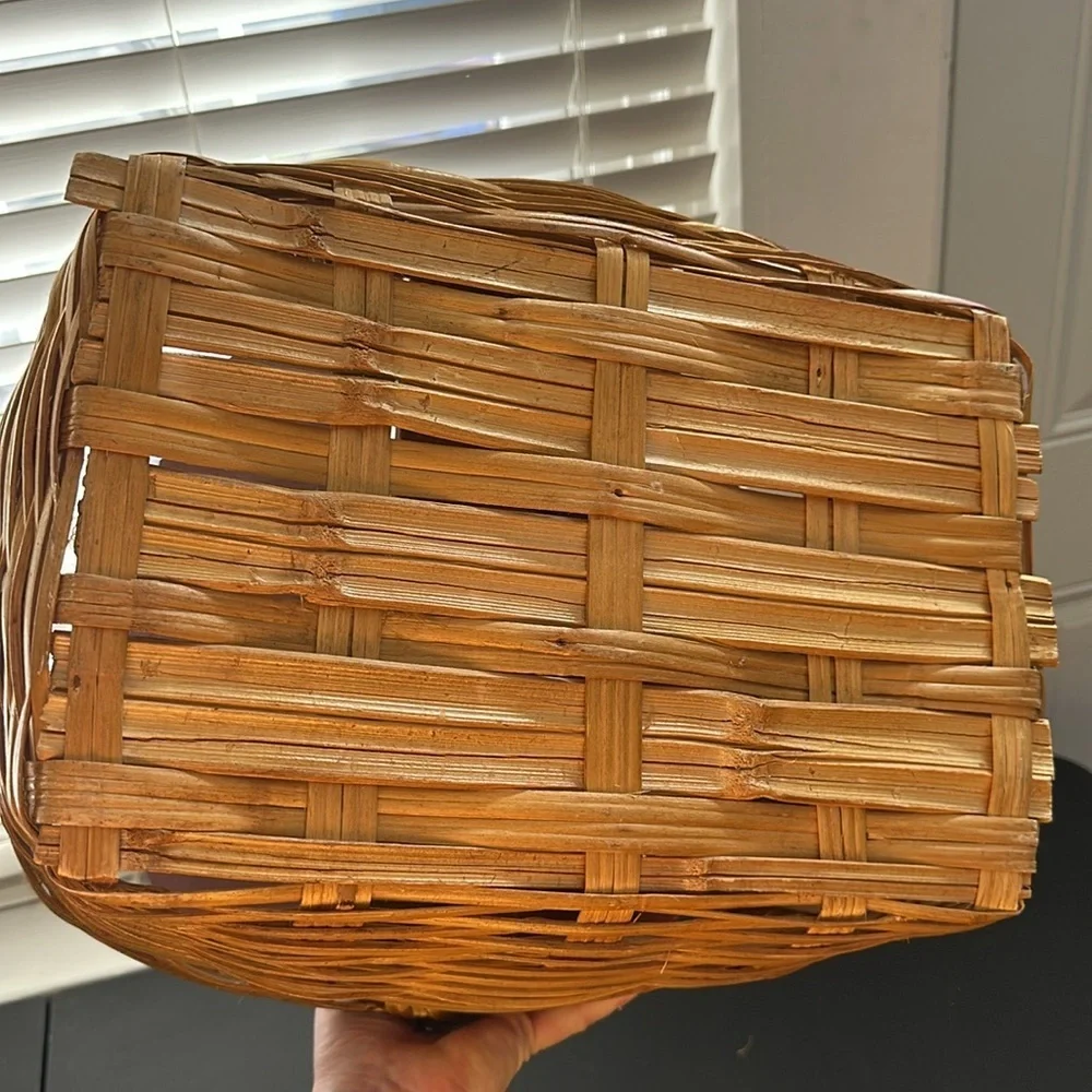 Hand-Painted Floral Picnic Basket